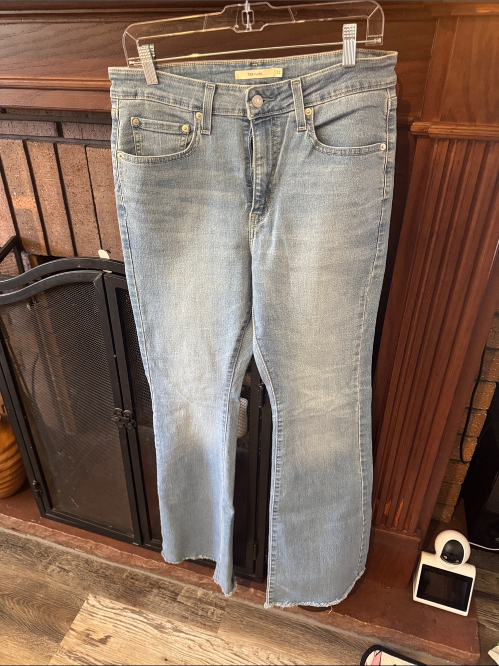 Light Wash Women's Jeans - Casual Flare Leg w/ Raw Hemi